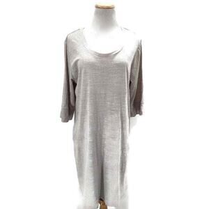 NWT Simply Noelle 3/4 length sleeve shift dress in size L/XL Gray Casual